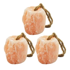 3 Pack Himalayan Salt, Lick Natural Mineral Block Rope Long-Lasting Raw Pink ...