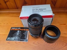 Canon 70-300mm EOS EF fit IS Digital zoom lens with image stabilizer.