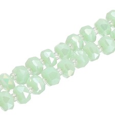 Crystal Glass Beads, 8 mm Rondelle Crystal Beads, Light Green Porcelain