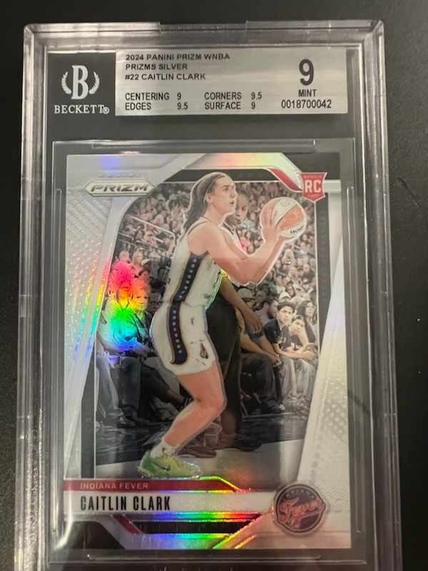 2024 WNBA Prizm Caitlin Clark Silver BGS 9 RC Rookie Card #22 Indiana Fever
