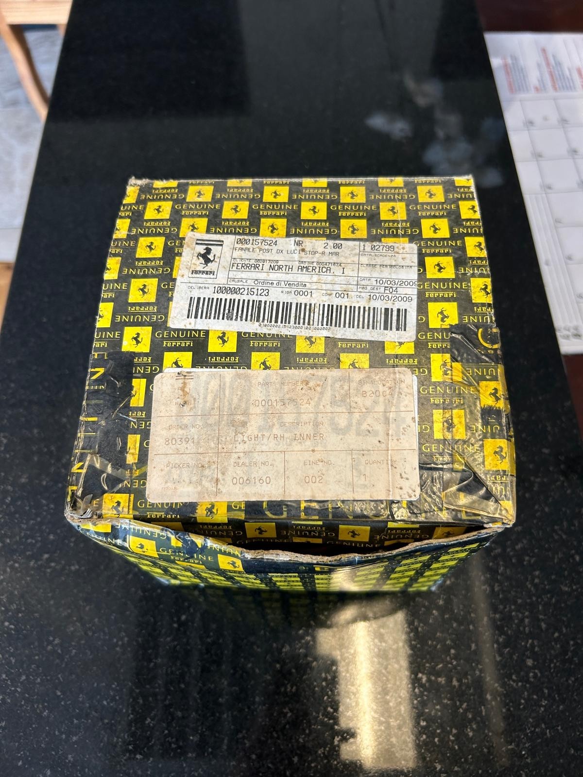 OEM Ferrari 157524 RH Inner Rear Tail Light Lamp NOS New in Original Box