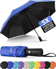 Seniny Windproof Travel Umbrella, Automatic Umbrellas for Rain