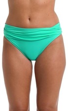 NEW  61 LA BLANCA ISLAND GODDESS SHIRRED BAND HIPSTER BIKINI BOTTOMS SZ M