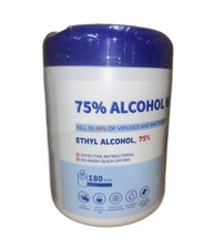 Alcohol Wipes, - 75% ethyl alcohol wet wipes 180pcs 6x8in