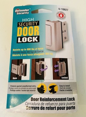 DEFENDER SECURITY U-10827 ~ High Security Door Reinforcement Lock Brushed Nickel