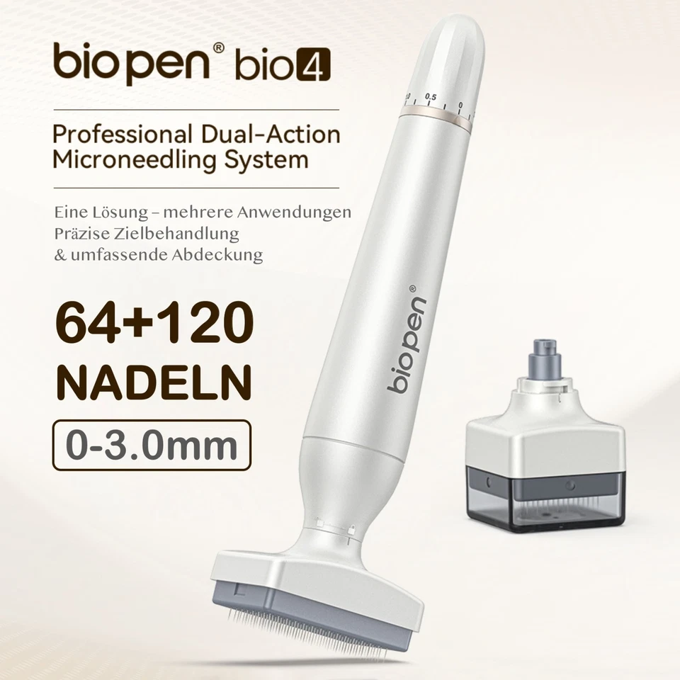 Derma Stamp Mesoroller Microneedling Dermapen 2 Aufsätze Edelstal Nadeln 0-3mm - Bild 2 von 4