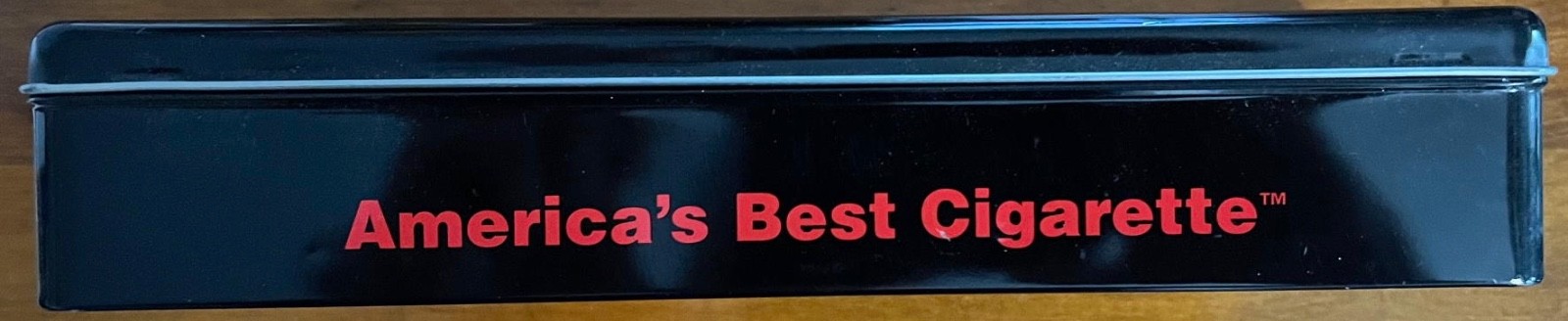 Natural American Spirit Empty Tobacco Hinged Black Metal Collectible Tin VG