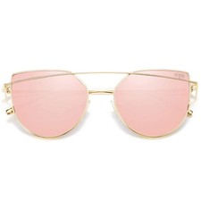 SOJOS Cat Eye Sunglasses for Women Fashion 1 Count Pack of 1 , Gold/Pink