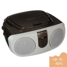 Proscan CD Radio Boombox with Top-Loading CD/CD-R Playback, Silver, PRCD243M