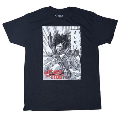 Shingeki no Kyojin Attack on Titan Mikasa Black Men s S/S Tee 2XL NWT