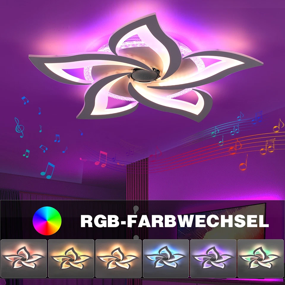 RGB LED Deckenlampe Φ61x5.5cm Dimmbar Deckenleuchten mit Fernbedienung Bluetooth - Bild 3 von 4