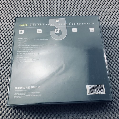 MIFO U6 IPX6 Auriculares Impermeables Bluetooth 4.1 Auriculares Estéreo - Imagen 3 de 9