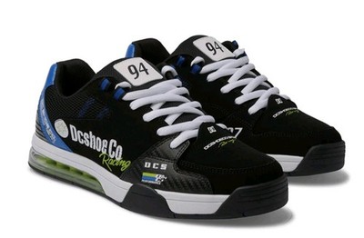 New DC Versatile Le Racing black blue green skateboard shoes mens size 11 usa