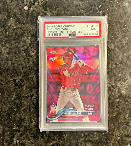 Topps 2018 Chrome Update Shohei Ohtani HMT32 RC Rookie Debut Pink PSA 9