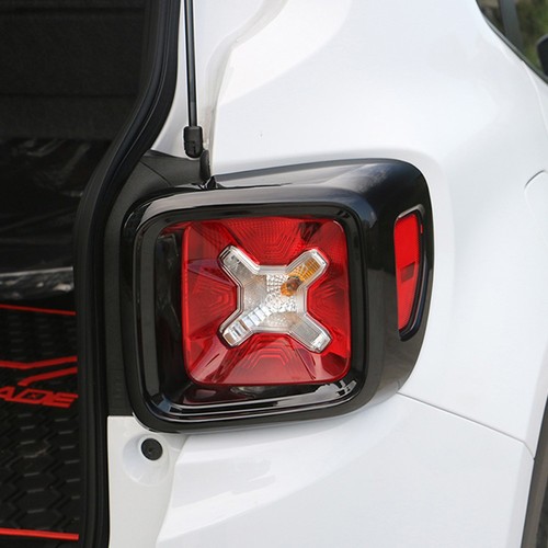 for  2016+Jeep Renegade Rear Tail Light Lamp Cover Guard Trim Lamp Hood Black - Picture 6 of 15
