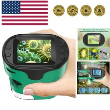 1000X Handheld Microscope for Kids 4K 2.0" Screen Rechargeable Mini Pocket Di...