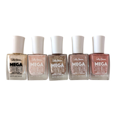 5-pk Sally Hansen Mega Strength Nail Polish Assorted Neutral and Pinks Colors