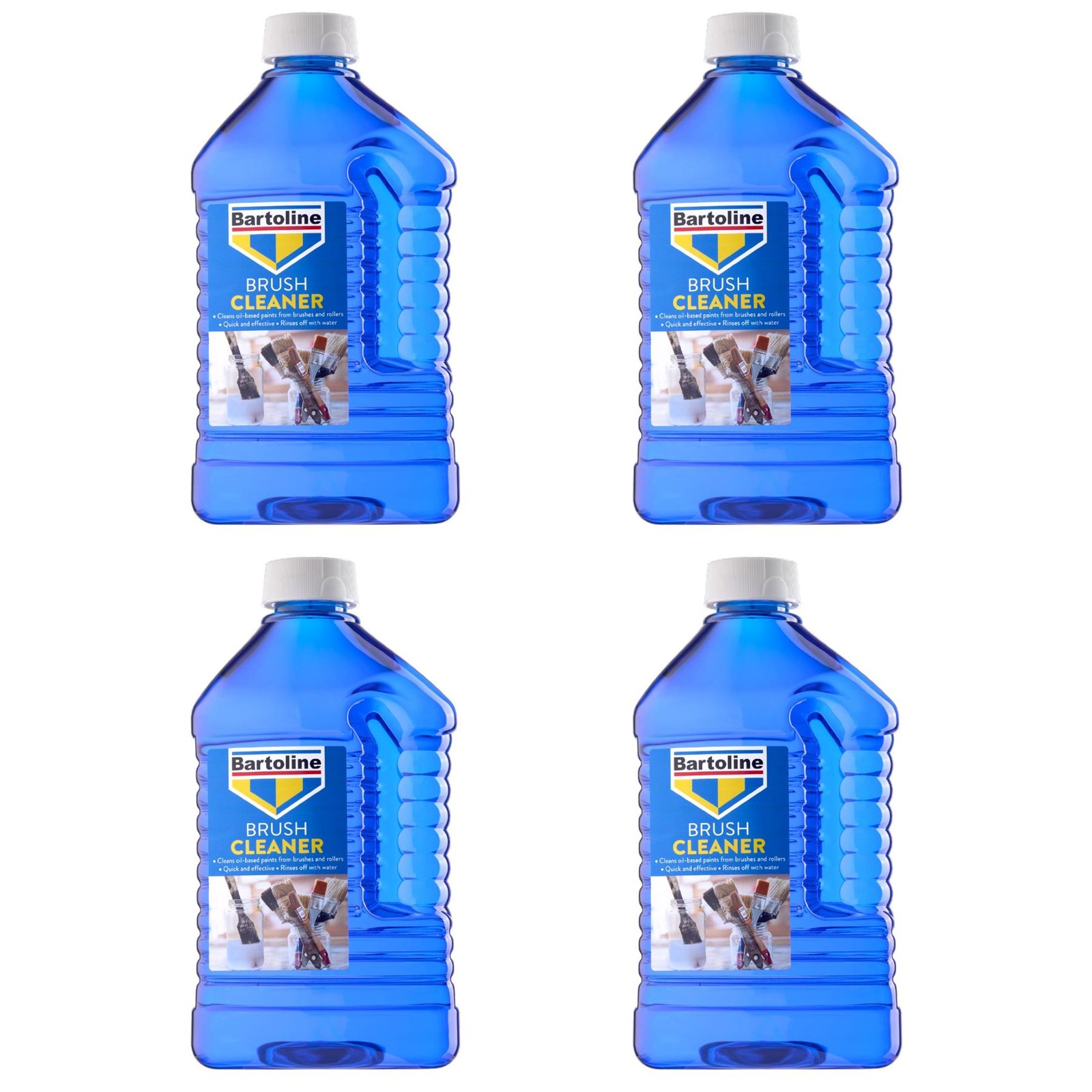 4x Bartoline Brush Cleaner Fast Acting Oil-Based Paint Stain Remover Tool 2L