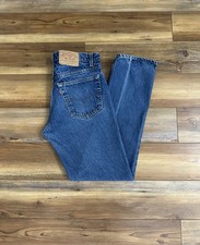 Vintage 80s Levi’s 505 Jeans Size 34x32 Dark Wash Blue Denim 505-0216 USA Made