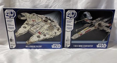 Star Wars 4D Build Model Kit Lot   Millennium Falcon & X-Wing Sealed