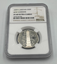 2009 Kew Gardens Silver Proof 50p NGC PF68 Ultra Cameo Rare UK Coin