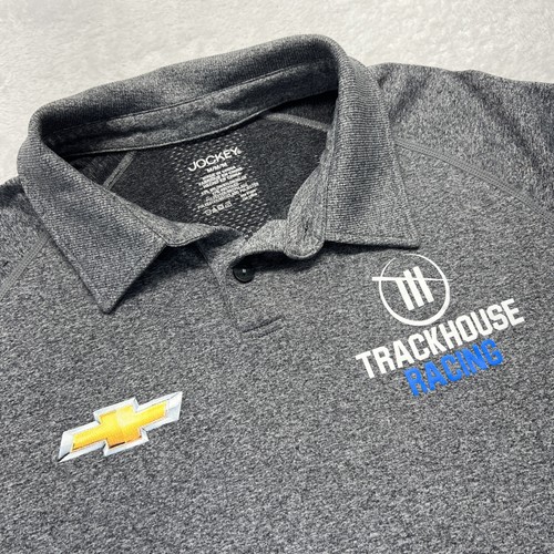 Trackhouse Racing Jockey Kurzarm Nylonmischung Poloshirt Herren M grau Logos