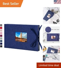 Customizable Blue Photo Album with Memo Areas - Capture Every Moment Beautifully