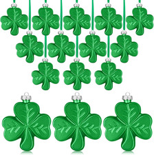 12 Pcs Large 2.36 Inch St. Patrick'S Day Shamrock Ornaments for Tree Irish Green