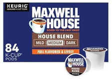 Maxwell House House Blend Medium Roast K-Cup Coffee Pods (84 ct Box)