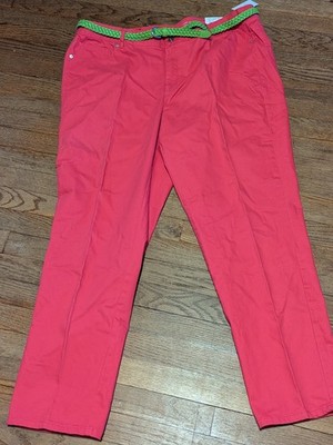 Liz Claiborne Straight Leg Stretch Jeans Pink with belt Plus Size 20W NWT