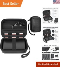 Black EVA Hard Drive Case for Portable Seagate, WD, & Toshiba - Travel Essential