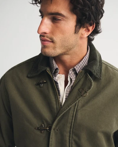 Abercrombie Canvas Fireman Clasp Jacket Olive Men's Workwear Coat image 6