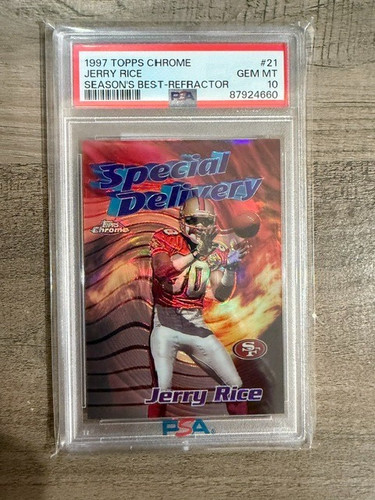 1997 TOPPS CHROME SEASON'S BEST REFRACTOR #21 JERRY RICE HOF PSA 10
