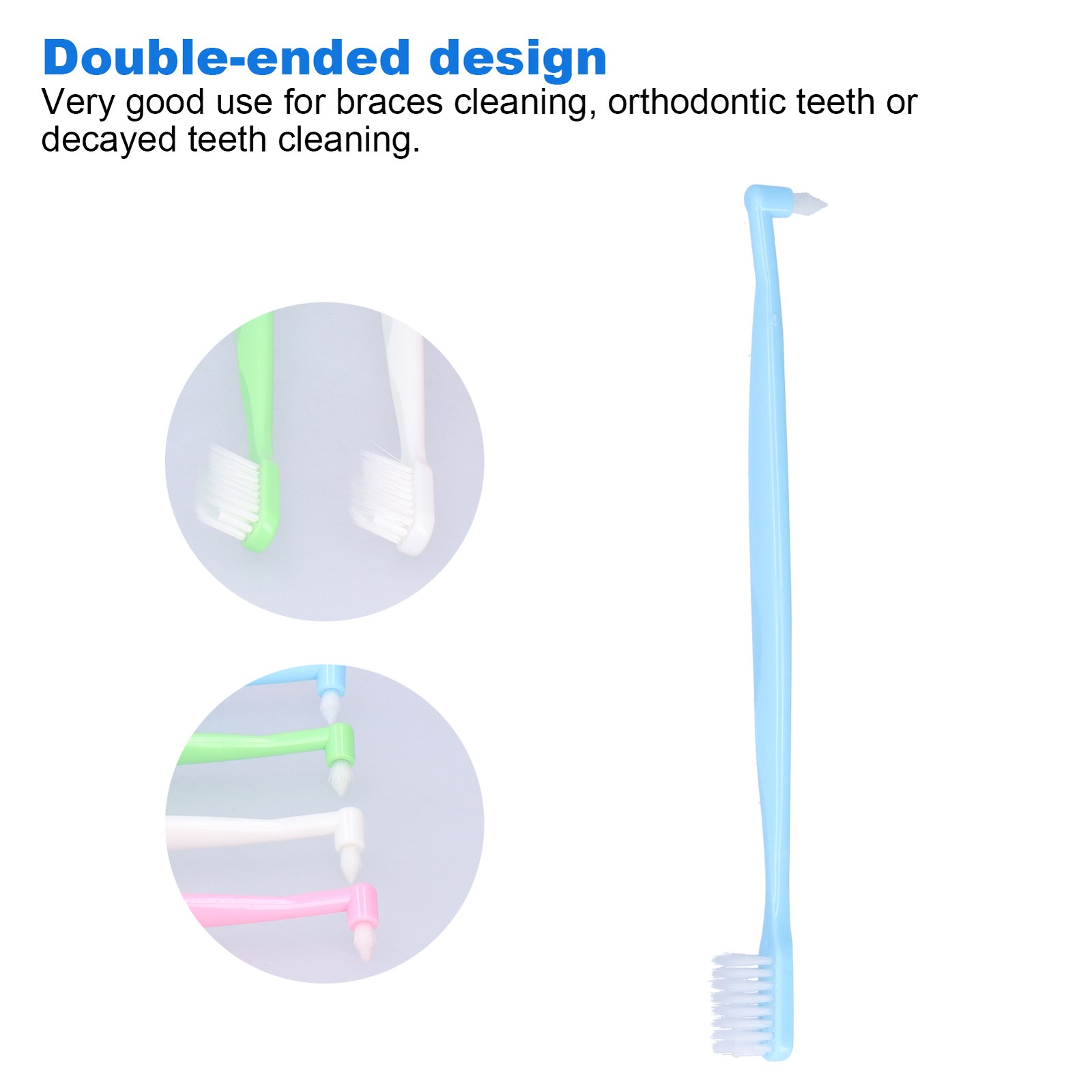⊹4PCS Orthodontic Toothbrush DoubleEnded Interspace Toothbrush For Braces Teeth