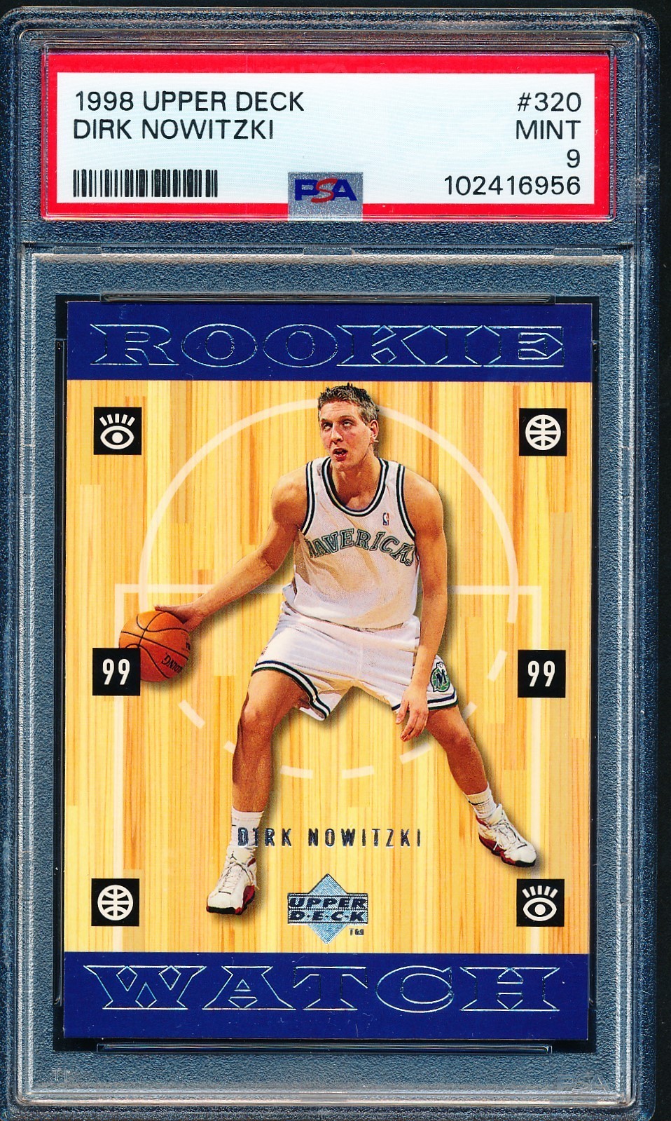 1998-99 Upper Deck Dirk Nowitzki Rookie Card #320 PSA 9 Mint Rookie Watch HOF RC