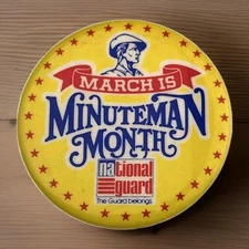 National Guard Minute Man Month March Pin Button Vintage