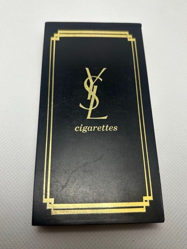 YVES Saint Laurent YSL Novelty Plastic Cigarette Case Holder Black & Gold Used - Picture 7 of 8