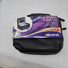 Vintage Memorex DVD Player Carrying Case Black Travel Bag with Storage