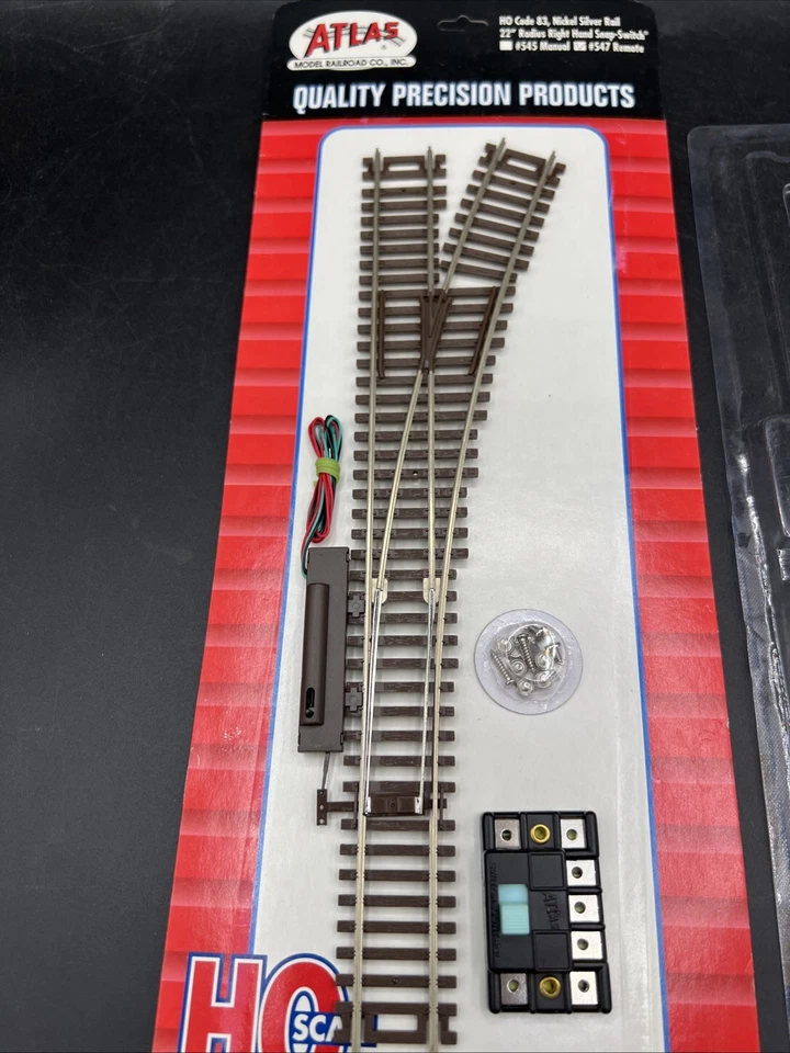 NOS Atlas HO Scale Code 83 22” Radius Right Hang Snap Switch 547 - Image 3 of 4