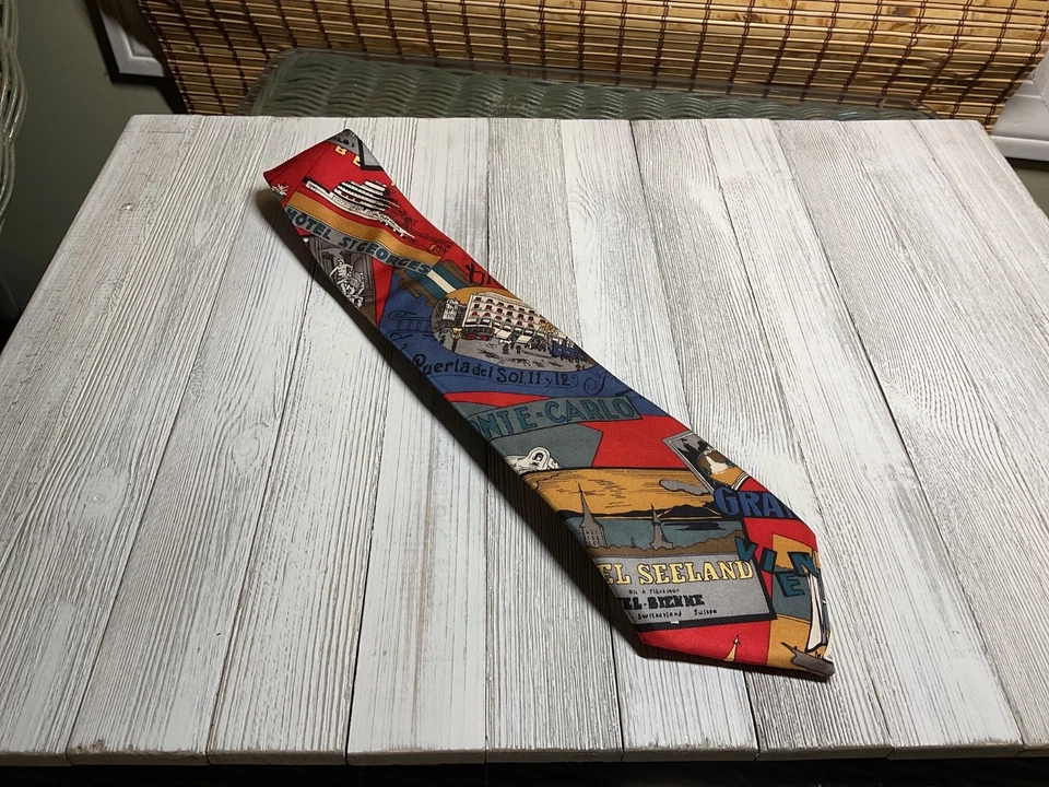 De colección Usado en Excelente Condición Hanover St. Corbata Tie Works Ltd. 100 % seda EE. UU. Foto 4 de 4