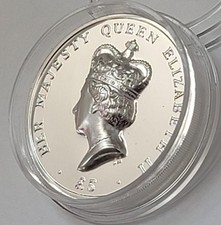 Diamond Jubilee 2012 Ascension Island (UK) 2  Oz ,Silver Proof £5 Piefort Coin