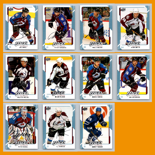 Colorado Avalanche Lot 11 Hockey Cards Upper Deck MVP Joe Sakic NM Hockey NHL - 第 1/13 張圖片