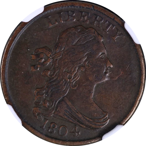 1804 Half Cent Spiked Chin NGC XF40 BN C-7 R.5 Superb Eye Appeal Strong Strike