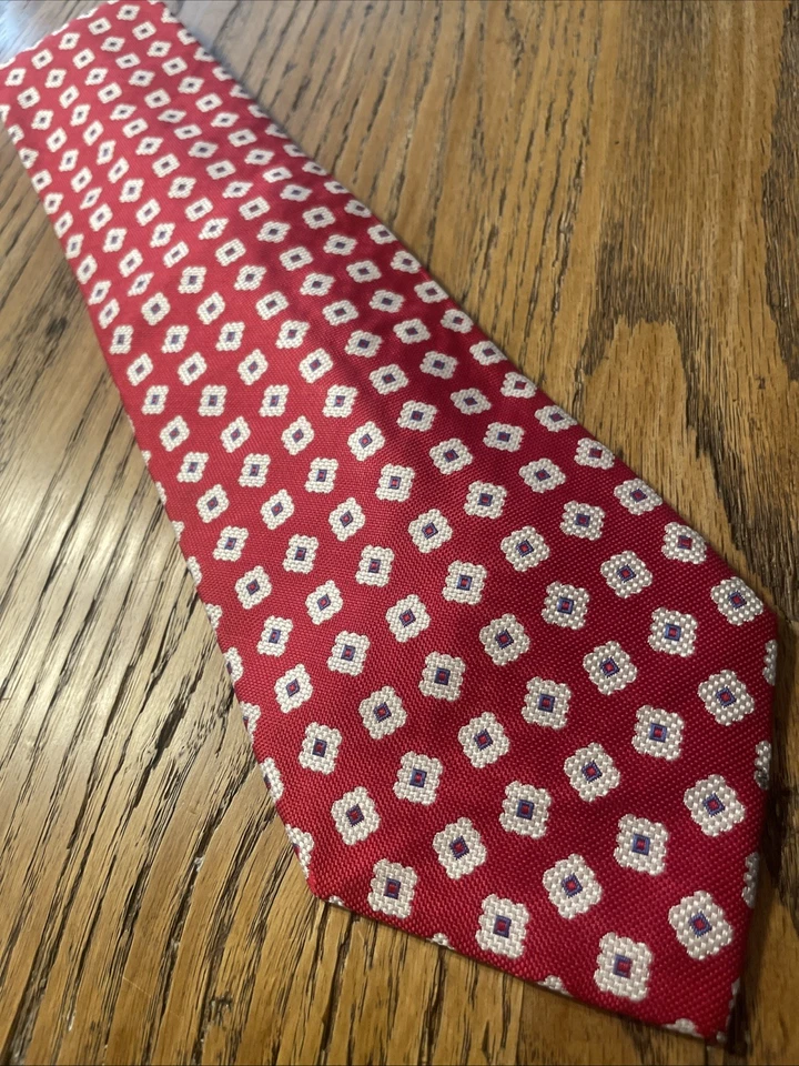 Corbata de seda geométrica gruesa tejida Altea Milano usada en excelente estado para hombre hecha en Italia Foto 2 de 4