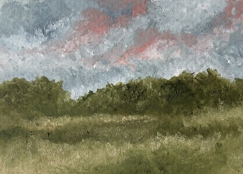 ACEO Original Oil Painting, Landscape Abstract Art, Emmer Plaxe, ATC Nature View
