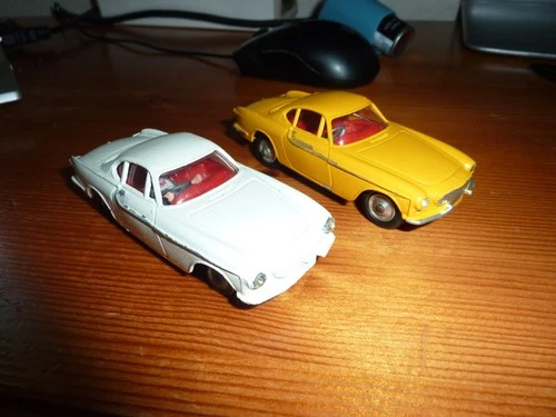 Corgi Toys..no.228 Volvo P1800…vintage X2 FOR RESTORATION....OLD REPAINTS