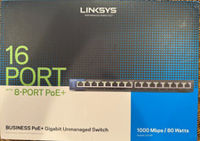 Linksys LGS116PV162 Port Gigabit Unmanaged Network Poe Switch with 8-Port PoE