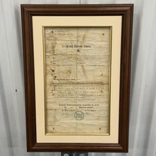 Framed 1800s German Ersatz-Reserve-Schein Certificate Saxe-Altenburg Military