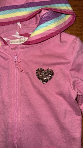 Cynthia Rowley pink rainbow full zip hoodie size 5/6 - Picture 2 of 4