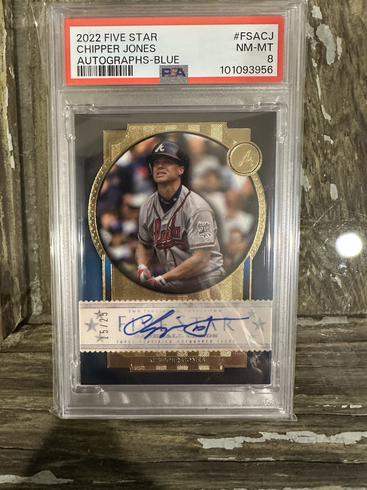 2022 Five Star Chipper Jones Auto /25 Blue